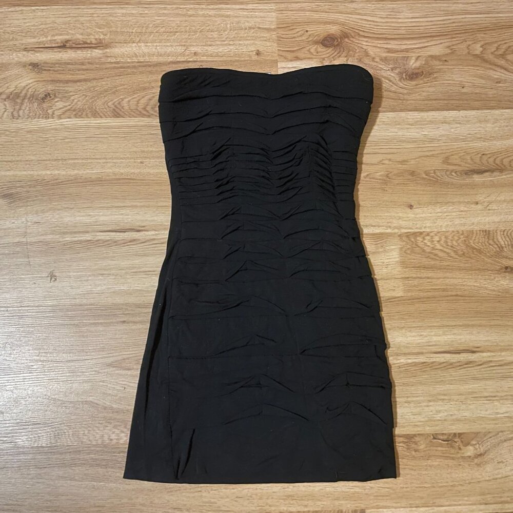 strapless ruched tube dress